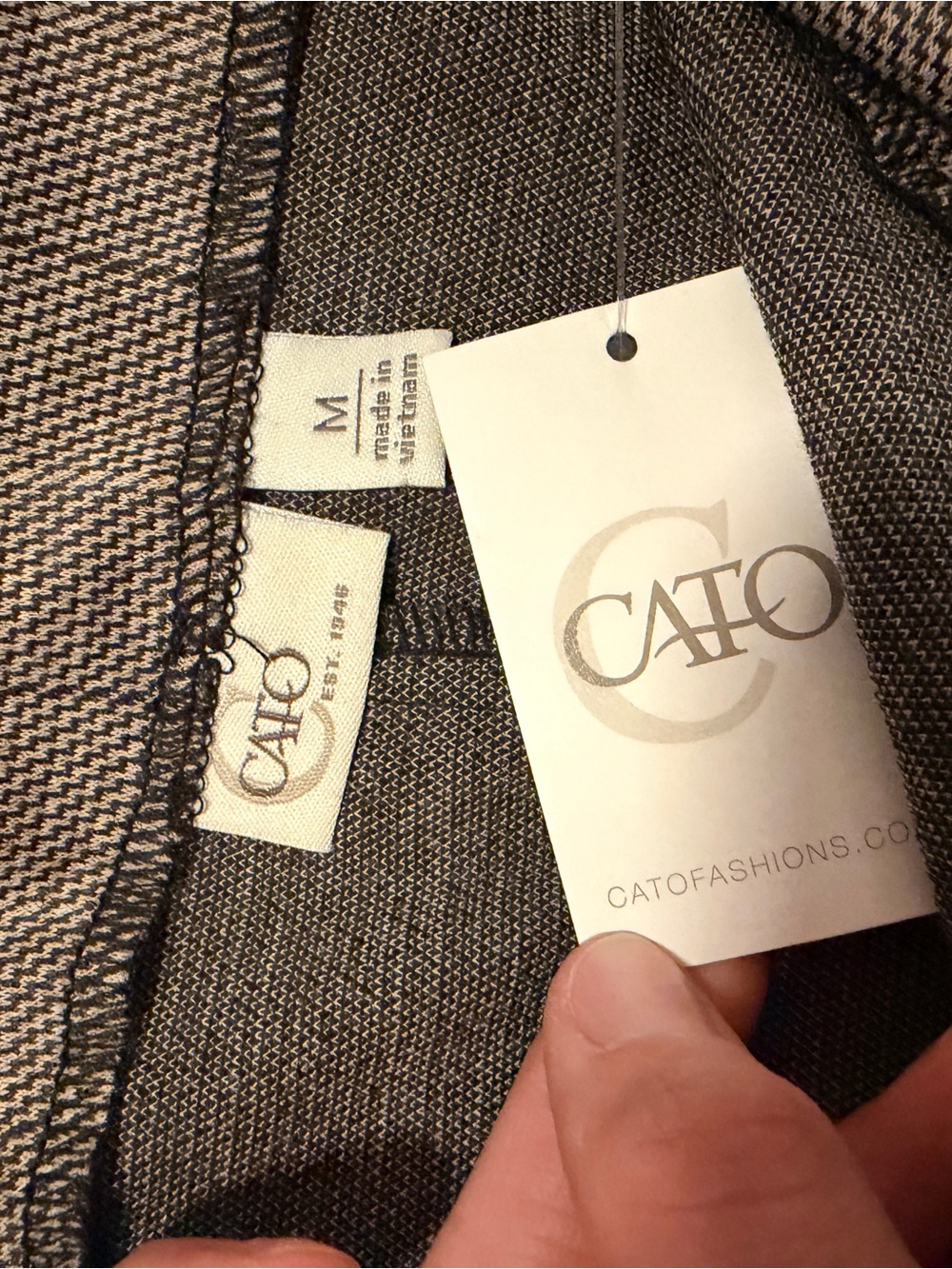 Cato Beige Plaid Pencil Skirt with Eyelet Trim - Picture 3 of 6